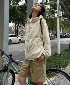 ミリタリージャケットマウンテンパーカーブルゾンジャケットフリル黒ミドル丈アウターレディース