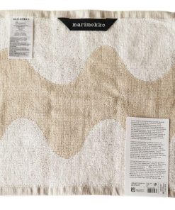 marimekko 並行輸入品 マリメッコ ハンドタオル ミニタオル タオル ハンカチ 30×30cm ロッキ ホワイト×ベージュ 070947 183 名入れ可有料