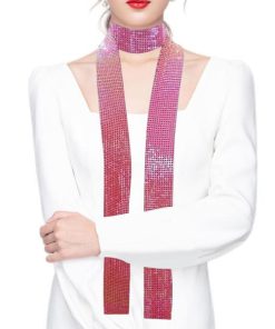 レディースキラキラスパンコールスカーフネクタイチェーン結婚式ロングチェーンストリートファッションビーチジュエリーアクセサリーネックレスネクタイショール