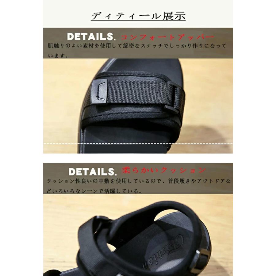 厚底スポーツサンダル 厚底サンダル スポーツサンダル レディース スポサン ウェッジソール 5cmヒール 歩きやすい 痛くない 楽ちん 軽量 カジュアル 夏ビーサン - 画像 (4)