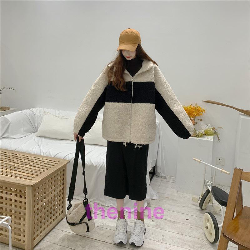 ボアジャケット フリースジャケット レディース アウター 羽織 ジップアップ 厚手 防寒 防風 暖かい 秋冬 ゆったり体型カバー - 画像 (2)