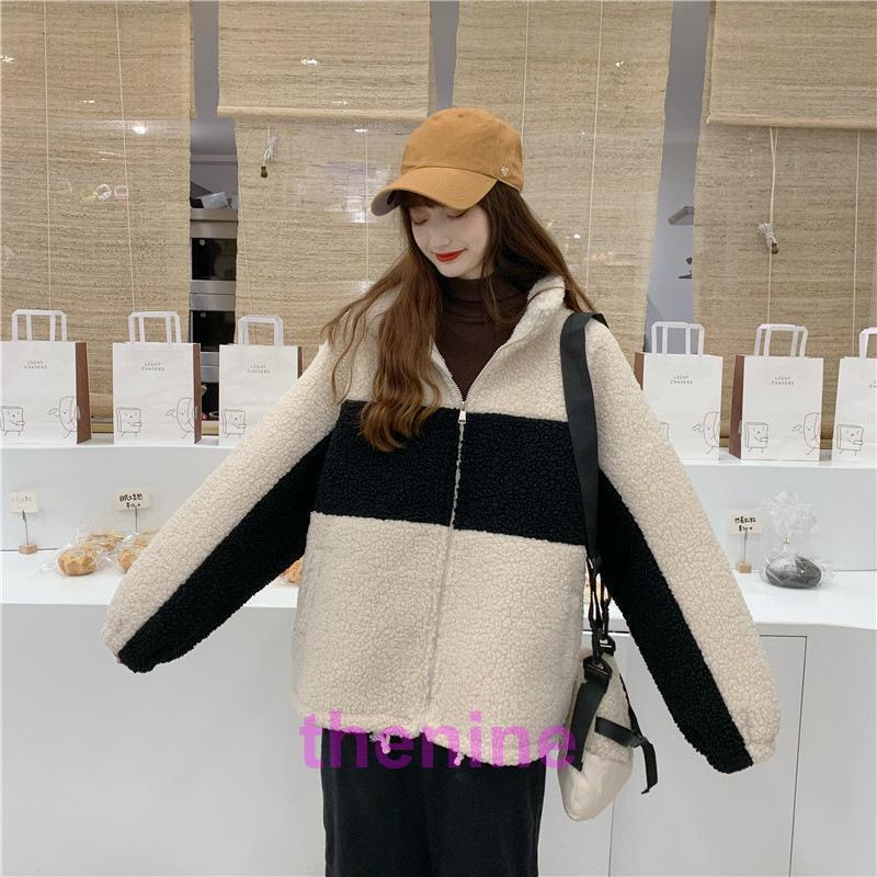 ボアジャケット フリースジャケット レディース アウター 羽織 ジップアップ 厚手 防寒 防風 暖かい 秋冬 ゆったり体型カバー - 画像 (6)