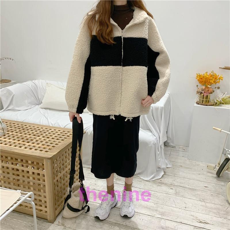 ボアジャケット フリースジャケット レディース アウター 羽織 ジップアップ 厚手 防寒 防風 暖かい 秋冬 ゆったり体型カバー - 画像 (7)