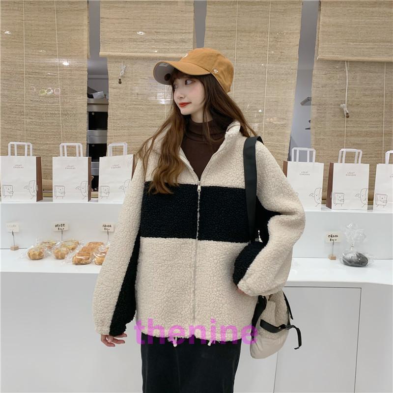 ボアジャケット フリースジャケット レディース アウター 羽織 ジップアップ 厚手 防寒 防風 暖かい 秋冬 ゆったり体型カバー - 画像 (8)