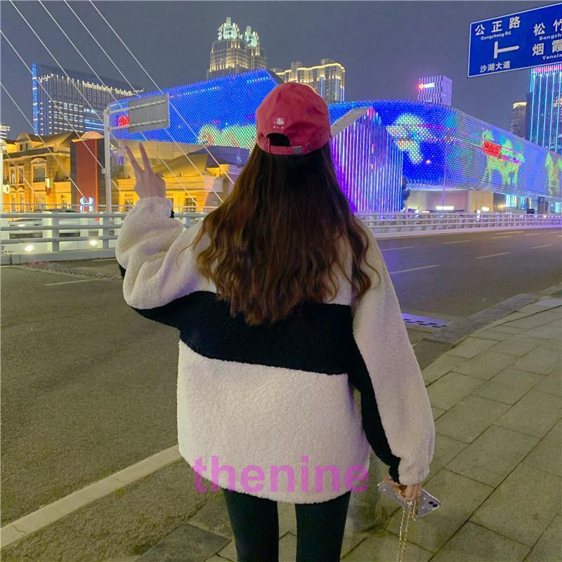 ボアジャケット フリースジャケット レディース アウター 羽織 ジップアップ 厚手 防寒 防風 暖かい 秋冬 ゆったり体型カバー - 画像 (9)