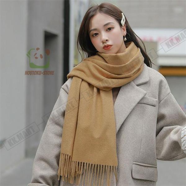 ストール 大判 無地 秋冬 ふんわり 大判ストール マフラー 厚手 ショール レディース カシミヤタッチ 大きいサイズ かわいい おしゃれ 秋 冬 - 画像 (8)