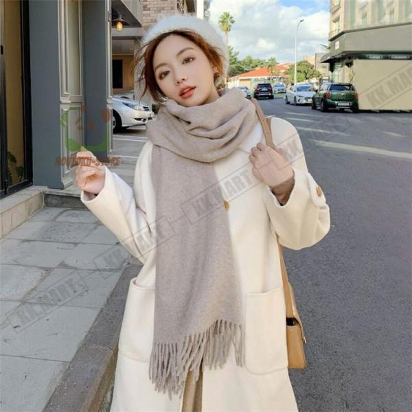 ストール 大判 無地 秋冬 ふんわり 大判ストール マフラー 厚手 ショール レディース カシミヤタッチ 大きいサイズ かわいい おしゃれ 秋 冬 - 画像 (9)