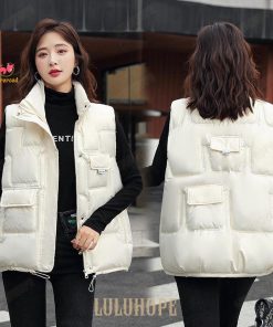 値下げ ベスト レディース ダウンベスト ジャケット ハイネック コート 中綿ベスト  フード付き アウター 服 暖かい 防寒 大きいサイズ 冬