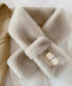 2点セット ファーマフラー フェイクファー レディース ティペット ネックウォーマー エコファー 差し込みマフラー ふわふわ もこもこ ボア かわいい