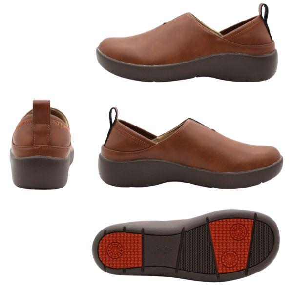 PANSY スリッポン レディース スニーカー 靴 黒 ブラック 茶色 キャメル 幅広 4E 軽量 軽い 防滑 滑らない おしゃれ かわいい かかとが踏める パンジー Pansy 1520 - 画像 (9)