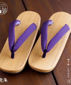 撫松庵 無地右近下駄 (ムラサキ 65) フリーサイズ 桐下駄 紫 濃紫 濃むらさき パープル 右近 低め モダン 軽い 女性 婦人 浴衣 ゆかた 夏きもの 日本製
