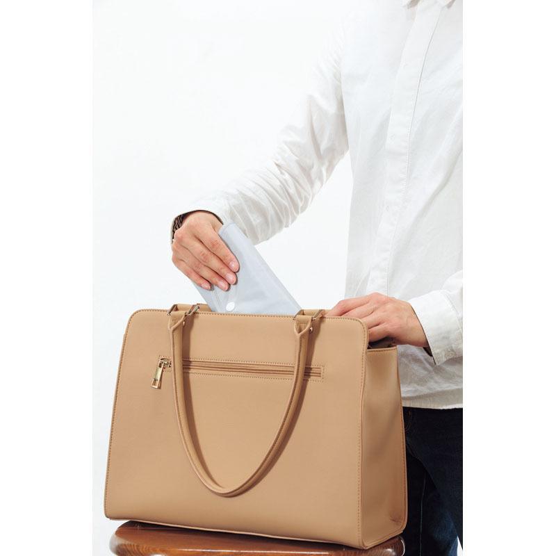 かんたんたためるエコバッグ 7343GY ライトグレー 無地 シンプル 折りたたみバッグ - 画像 (3)