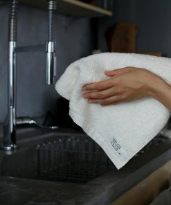 ハンドタオル ウォッシュタオル 大きめ 今治 ホワイト ネイビー 34×35 パシフィックファニチャー サービス オーガニックコットン