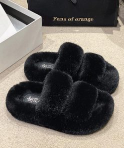 ファーサンダル スリッパ レディース 厚底 ルームシューズ ファーサン シューズ 靴美脚 暖かい ふわモコ 秋冬 ふわふわ もこもこ 室内履き 冷え対策 大人 可愛い