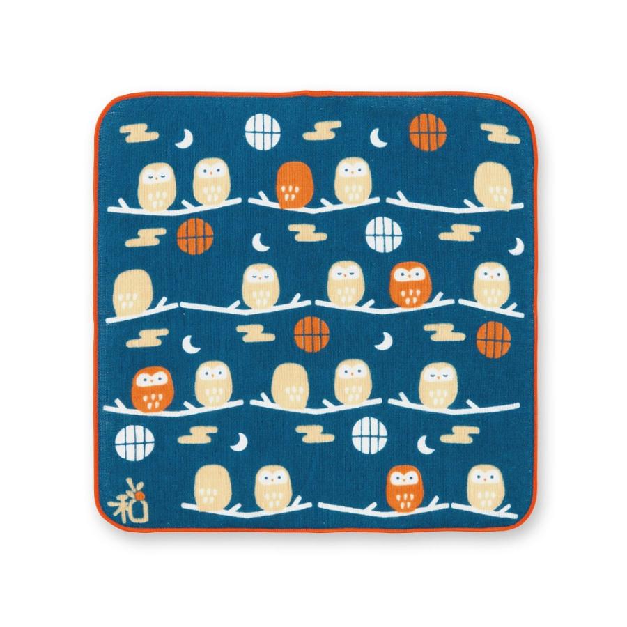 タオルハンカチ ガーゼパイル なごみハンカチ フクロウ 日本製 プチギフト 女性 お返し お礼 退職 特価