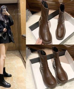 【大特価】ショートブーツ レディース ブーツ ローヒール PUブーツ スクエアトゥ ぺったんこブーツ 安定感 シューズ ピカピカ スクエアトゥブーツ