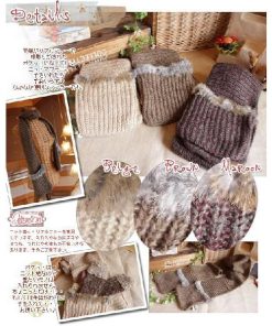 フィエール ファー マフラー レディース ニット リアルファー 女性 ファッション 防寒 シンプル ラビットファー ストール 毛糸 着物 和装 ショール