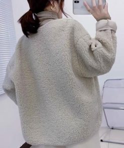 ブルゾン ボアジャケット レディース 秋 冬 上着 アウター ジャンバー 羽織り 長袖 ミディアム丈 ボア フリースジャケット オーバーサイズ お洒落