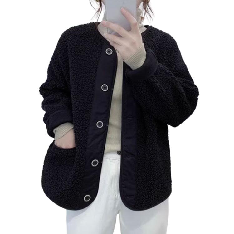 ブルゾン ボアジャケット レディース 秋 冬 上着 アウター ジャンバー 羽織り 長袖 ミディアム丈 ボア フリースジャケット オーバーサイズ お洒落 - 画像 (2)