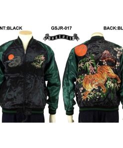 花車と金魚刺繍スカジャン 花旅楽団 SSJ-517 和柄