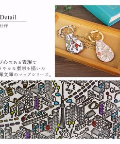友禅文庫 キーホルダー 革小物 レディース 通勤 通学 本革 文庫革 日本製 国産 手染め 手描きマップ 地図 婦人 上品 母の日 プレゼント クリスマス