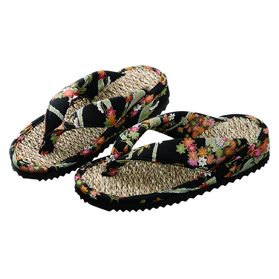 『まとめ買い 2足セット』通気性 足ムレ スリッパ 室内履き マッサージ効果 京彩民芸縄草履(華麗) - 画像 (4)