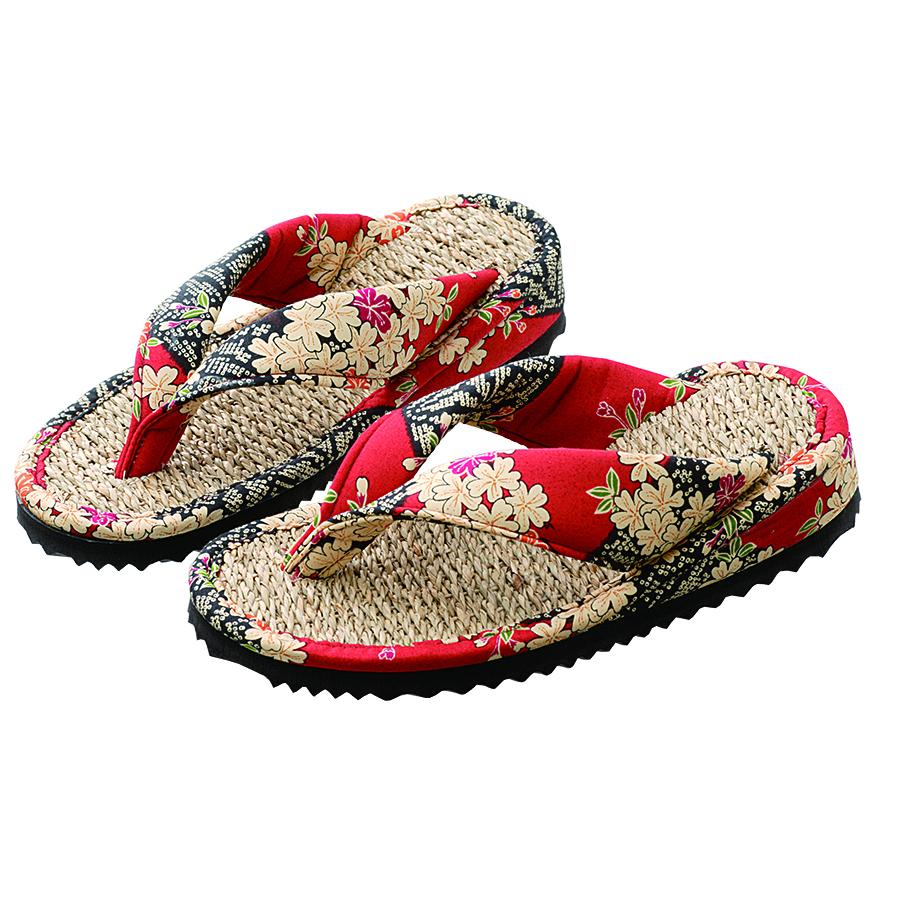 『まとめ買い 2足セット』通気性 足ムレ スリッパ 室内履き マッサージ効果 京彩民芸縄草履(華麗) - 画像 (3)