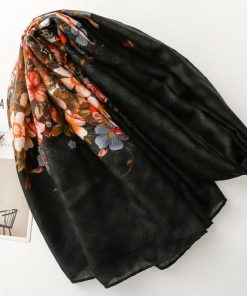 送料無料【セール】 男女兼用 大判薄型 フラワー柄入り ストール スカーフ パレオ 90930