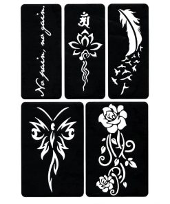 ステンシルシート シール ヘナタトゥー グリッタータトゥー用 複数デザインa4s13 ノーパッケージ