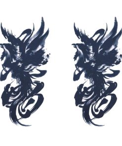 ジャグアタトゥー タトゥーシール 2週間で消えるタトゥー ヘナタトゥー 本物志向 トライバル 鳳凰2枚セット