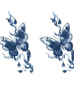 ジャグアタトゥー タトゥーシール 2週間で消えるタトゥー ヘナタトゥー 本物志向 蝶 トライバル 2枚セット