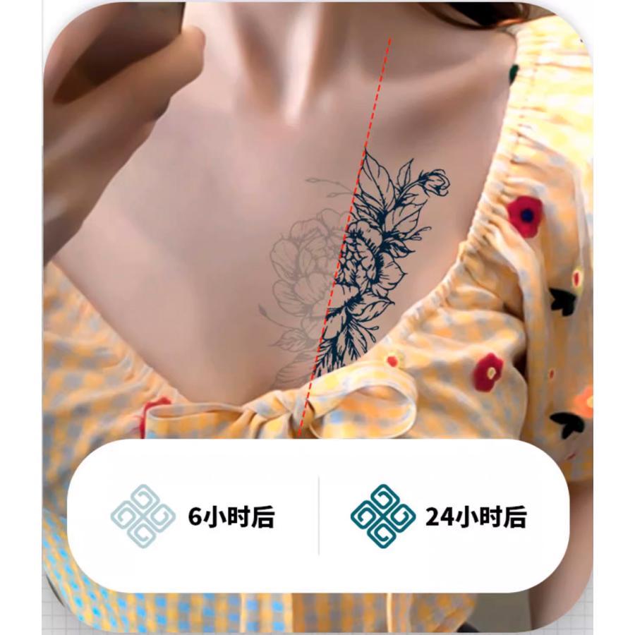 ジャグアタトゥー タトゥーシール 2週間で消えるタトゥー ヘナタトゥー 本物志向 彼岸花 4枚セット - 画像 (3)