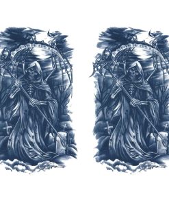 ジャグアタトゥー タトゥーシール 2週間で消えるタトゥー ヘナタトゥー 本物志向 死神 髑髏 2枚セット