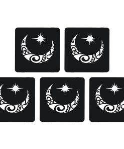 タトゥーシール 5枚入り ヘナタトゥー グリッタータトゥー 用の ステンシルシート 月 星 l127