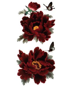 タトゥーシール 牡丹 蝶 m080 【レギュラー】