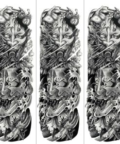 タトゥーシール 肩から手首 般若 お面 tqb027特長・3枚セット