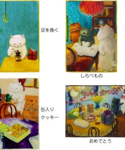 HEMING'S ねこの暮らし by カマノレイコ タオルハンカチ(今治 タオル)
