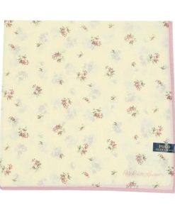 POLO RALPH LAUREN 新古品 ポロ・ラルフローレン ハンカチ プレゼント ラッピング無料 日本製 フラワー コットンシルク 大判 ハンカチーフ アイボリー 261023