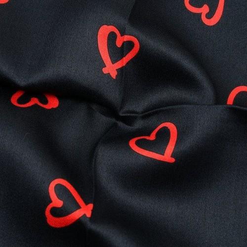 agnes b. 新古品 アニエスベー ハンカチ 2枚セット ブランド ラッピング無料 日本製 ポーラーベア / ハート プリント コットン 赤×黒 1505BE 送料無料 - 画像 (6)