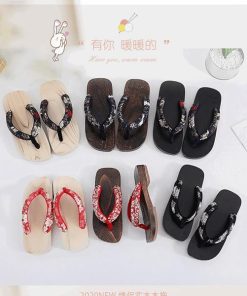 下駄 スリッパ 和柄鼻緒 トングサンダル レディース つっかけ 桐 木製 厚底 ルームシューズ 花柄 和風 カップル ペア 草履 通気