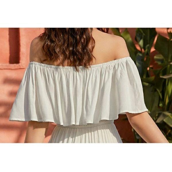 「当店」ハワイ リゾートワンピース 沖縄 リゾートワンピー 夏ワンピース オフショルダー マキシ丈 黄色 白 赤色レディース Aライン オフショル - 画像 (4)