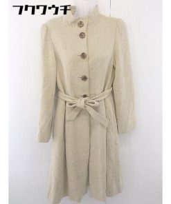 ■ ◎ ADAM ET ROPE アダムエロペ ウエストリボン付き 長袖 コート サイズ38 ベージュ系 レディース