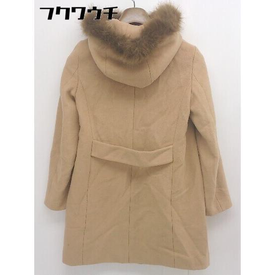 ■ ◎ ROPE PICNIC ロペピクニック フード フェイクファー付き 長袖 コート サイズ38 ベージュ系 レディース - 画像 (2)