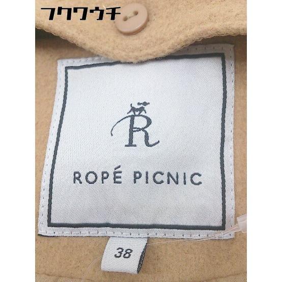 ■ ◎ ROPE PICNIC ロペピクニック フード フェイクファー付き 長袖 コート サイズ38 ベージュ系 レディース - 画像 (3)