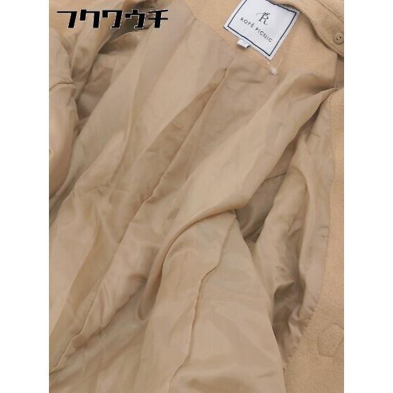 ■ ◎ ROPE PICNIC ロペピクニック フード フェイクファー付き 長袖 コート サイズ38 ベージュ系 レディース - 画像 (5)