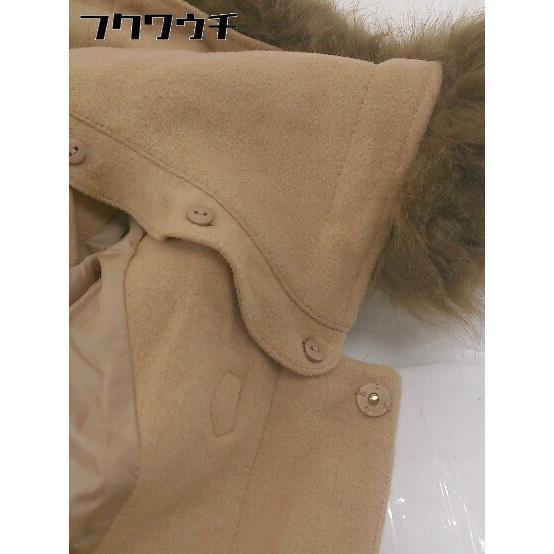 ■ ◎ ROPE PICNIC ロペピクニック フード フェイクファー付き 長袖 コート サイズ38 ベージュ系 レディース - 画像 (6)