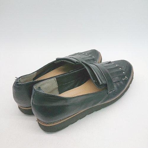 ◇ Fin フィン フリンジ ポインテッドトゥ 軽量 オシャレ カジュアル ローファー サイズ24.0 ブラック レディース E - 画像 (2)