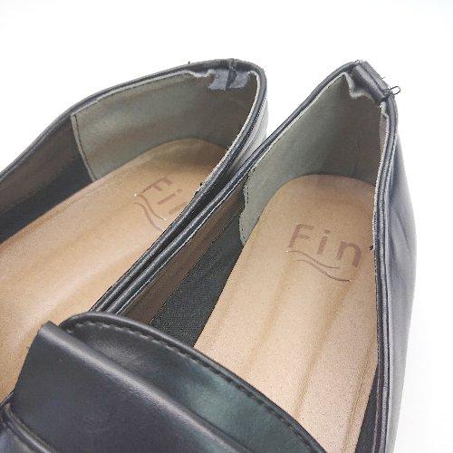 ◇ Fin フィン フリンジ ポインテッドトゥ 軽量 オシャレ カジュアル ローファー サイズ24.0 ブラック レディース E - 画像 (7)