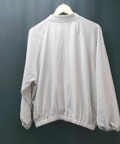 ◇ CLASSICAL ELF カジュアル 薄手 刺? サラサラ生地 シンプル 長袖 ブルゾン サイズS グレージュ レディース E