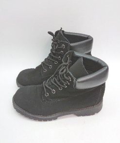 ■ ノーブランド シンプル 無地 カジュアル レースアップ ショート ブーツ サイズL ブラック メンズレディース E